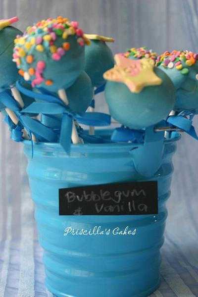 Bubblegum & Vanilla Cakepops - Cake by Priscilla's Cakes