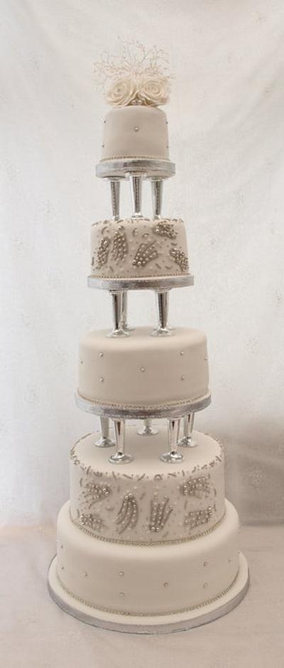 3ft high bling wedding cake! - Cake by Cakes By Heather Jane