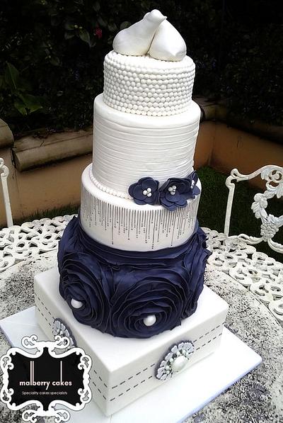 5 tier Classic Vintage Wedding Cake - Cake by Malberry Cakes