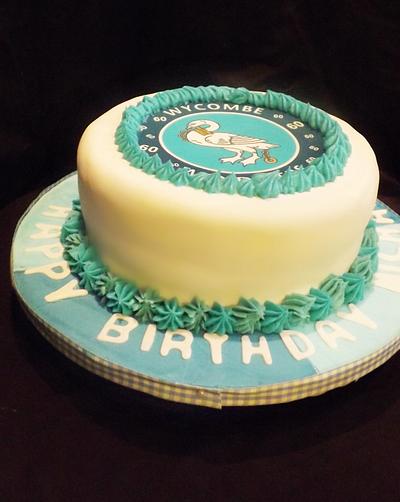 Wycombe Wanderers themed 60th Birthday cake - Cake by Eccentry Cakez