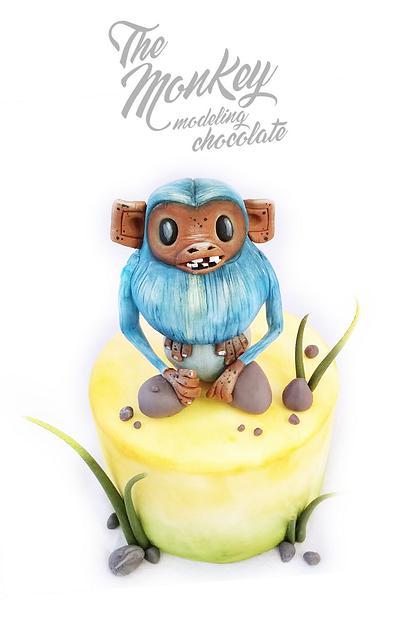 Chocolate plástico Modelado Blue Monkey - Cake by Berna García / Ilusiona Cakes