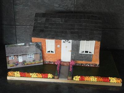 replica bungalow building birthday cake - Cake by Krumblies Wedding Cakes