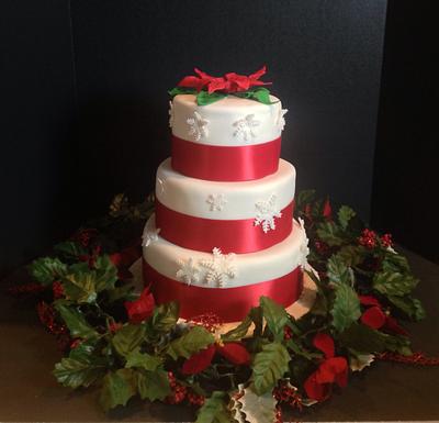 Winter poinsettia wedding cake - Cake by Sheri Hicks