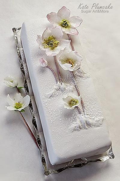 Christmas flowers - Helleborus - Cake by Kate Plumcake