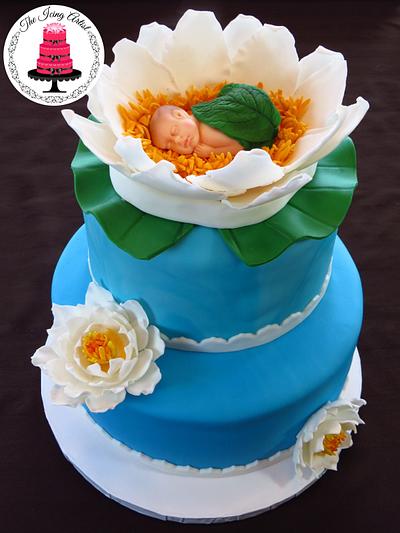 Water Lily Baby Shower Cake! - Cake by The Icing Artist