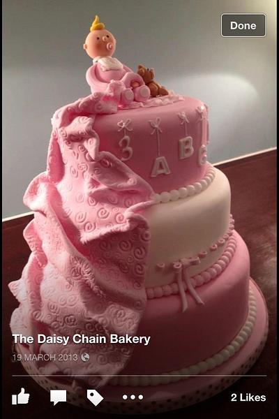 'ABC' Girls Christening cake ... - Cake by TheDaisyChainBakery