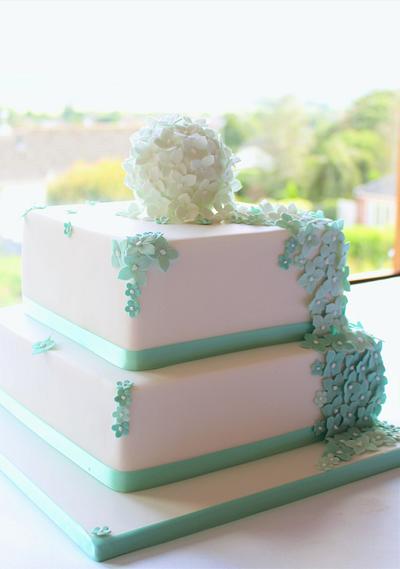 Aqua marine Hydrangeas - Cake by Cherish Cakes by Katherine Edwards
