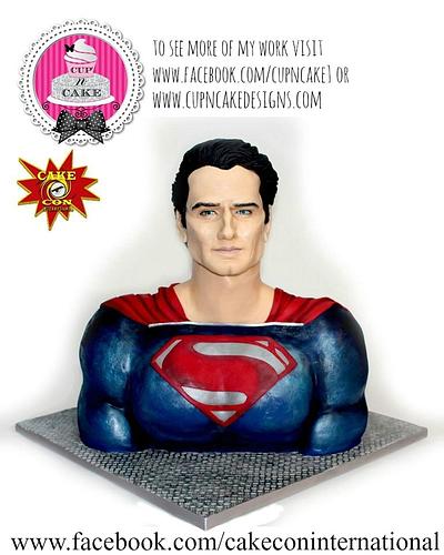 Superman bust cake for Cake Con Collaboration! - Cake by Danielle Lechuga