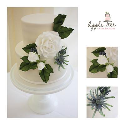 Rose & Eryngium Wedding Cake - Cake by Apple Tree Cakes & Crafts