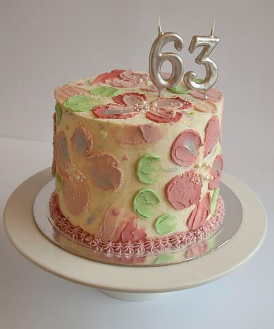 Buttercream oil-style painted flowers cake - Cake by B de Babar