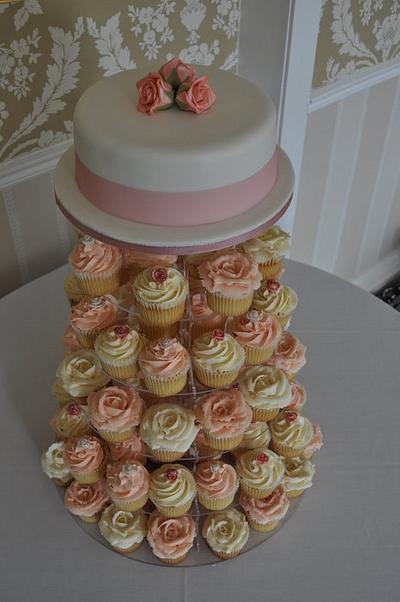 Buttercream Rose cupcake tower - Cake by Victoria Forward