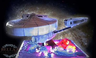 Star Trek Wrath of Khan Enterprise cake - Cake by Lauren Cortesi
