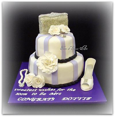 Lilac Black & White Bridal Shower Cake - Cake by Slice of Sweet Art