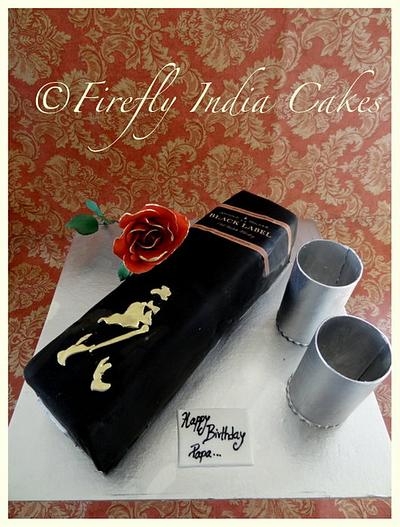 Roses and Johnnie Walker. - Cake by Firefly India by Pavani Kaur
