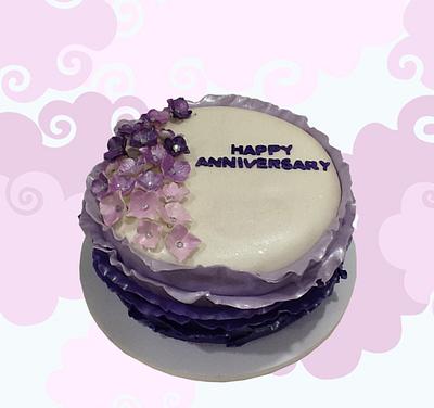 Purple Ruffles Anniversary Cake - Cake by MsTreatz