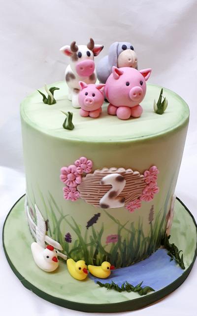  little girl loves animals - Cake by Kaliss