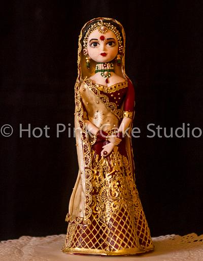 Indian bride: cake topper - Cake by The Hot Pink Cake Studio by Ipshita