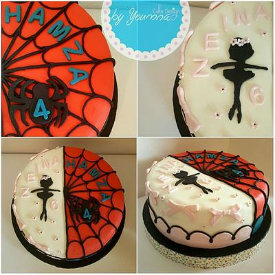 Ballerina & spiderman cake - Cake by Cake design by youmna 