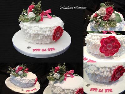 Flower and frills - Cake by Rachael Osborne