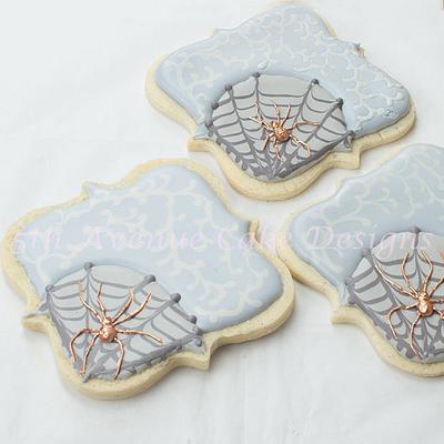 Spooky Spiders and Web Halloween Cookies - Cake by Bobbie