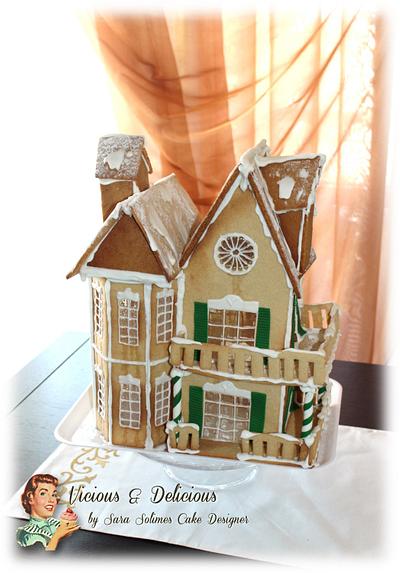Victorian gingerbread house Christmas 2015 - Cake by Sara Solimes Party solutions