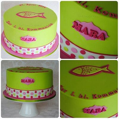 Green Communion Cake for Mara - Cake by Torteneleganz