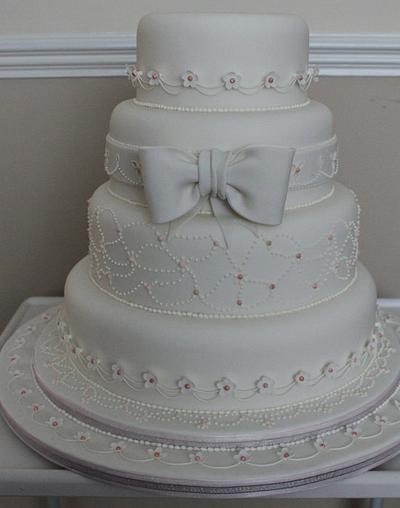 Broderie Anglaise inspired wedding cake - Cake by Centrepiece Cakes by Kerry