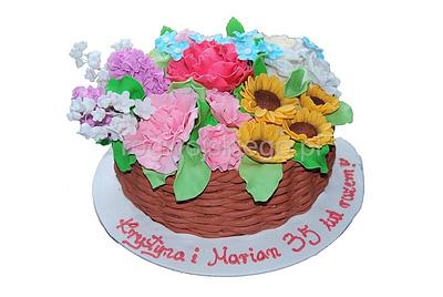 Cake Basket With Flowers / Tort Kosz Kwiatów - Cake by Edyta rogwojskiego.pl