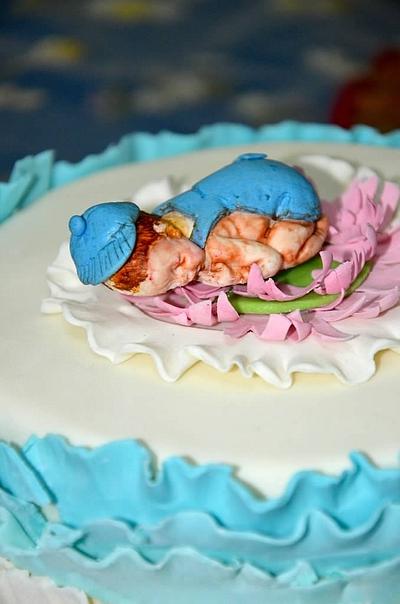 Baby shower cake for a boy baby - Cake by Savitha Alexander