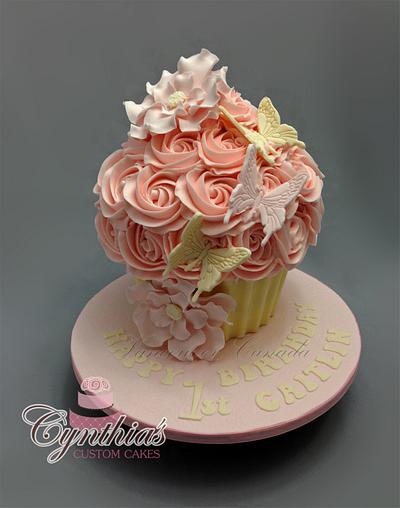 Spring themed Large Cupcake - Cake by Cynthia Jones