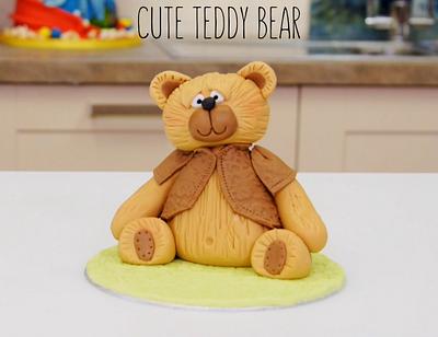 Teddy Bear Cake Topper or Decoration - Cake by Paul Bradford Sugarcraft School 