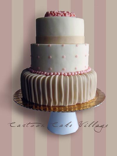 Wedding pink & beige - Cake by Eliana Cardone - Cartoon Cake Village