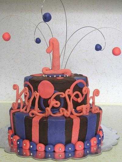 1st Birthday Tiered Cake - Cake by cakesbymary
