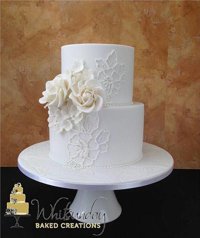White Rose - Cake by Whitsunday Baked Creations - Deb Smith