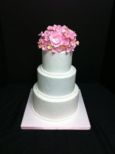 Pink & Peach Wedding Cake :) - Cake by DowntownCityCakes