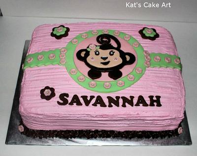 Monkey Girl Baby Shower Cake & Cupcakes - Cake by rockinrattie