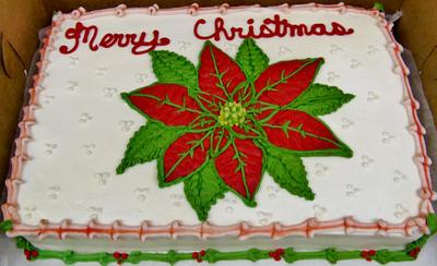 Buttercream filled Poinsettia cake - Cake by Nancys Fancys Cakes & Catering (Nancy Goolsby)