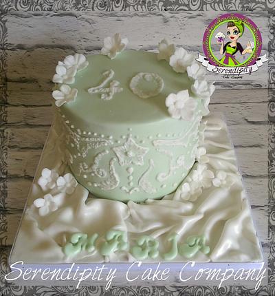 Classy mint @ 40 - Cake by Serendipity Cake Company 