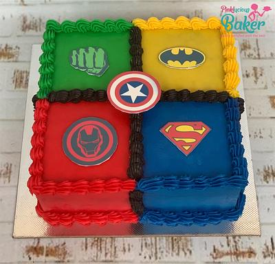 Superhero themed multi Coloured ganache cake  - Cake by Pinkle 