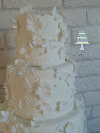 All White Wedding Cake - Cake by Clare's Cakes - Leicester