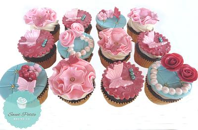Flowers & Butterfly Cupcakes - Cake by Sweet Petite Baking Co.
