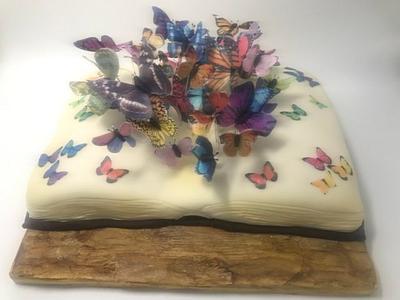 Book &butterflies cake - Cake by alek0