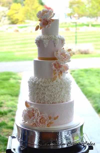 Blush and Gold Wedding Cake - Cake by Elisabeth Palatiello