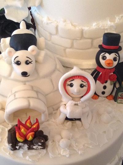 Snow People and Lodge - Cake by Elli Warren