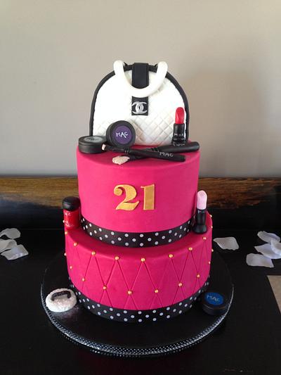 Coco Chanel + M.A.C Makeup inspired 21st cake - Cake by Stacey Howsan