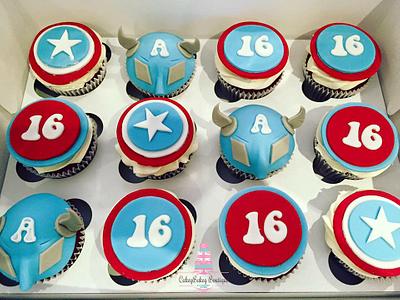 Captain America Cupcakes - Cake by CakeyBakey Boutique