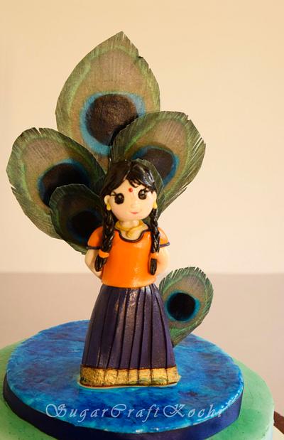 South Indian Girl in traditional 'Pattupavadai' dress - Cake by Jaya Lakshmi Deepak