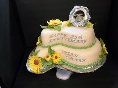 Sunflower Anniversary - Cake by CakeJeannie