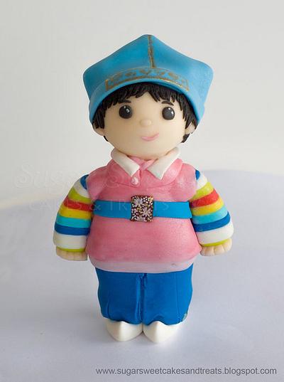 Korean Hanbok Dol Figurine Cake topper - Cake by Angela, SugarSweetCakes&Treats