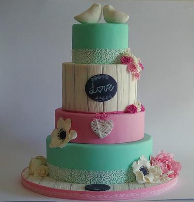 Love cake shabby - Cake by Mariana Frascella